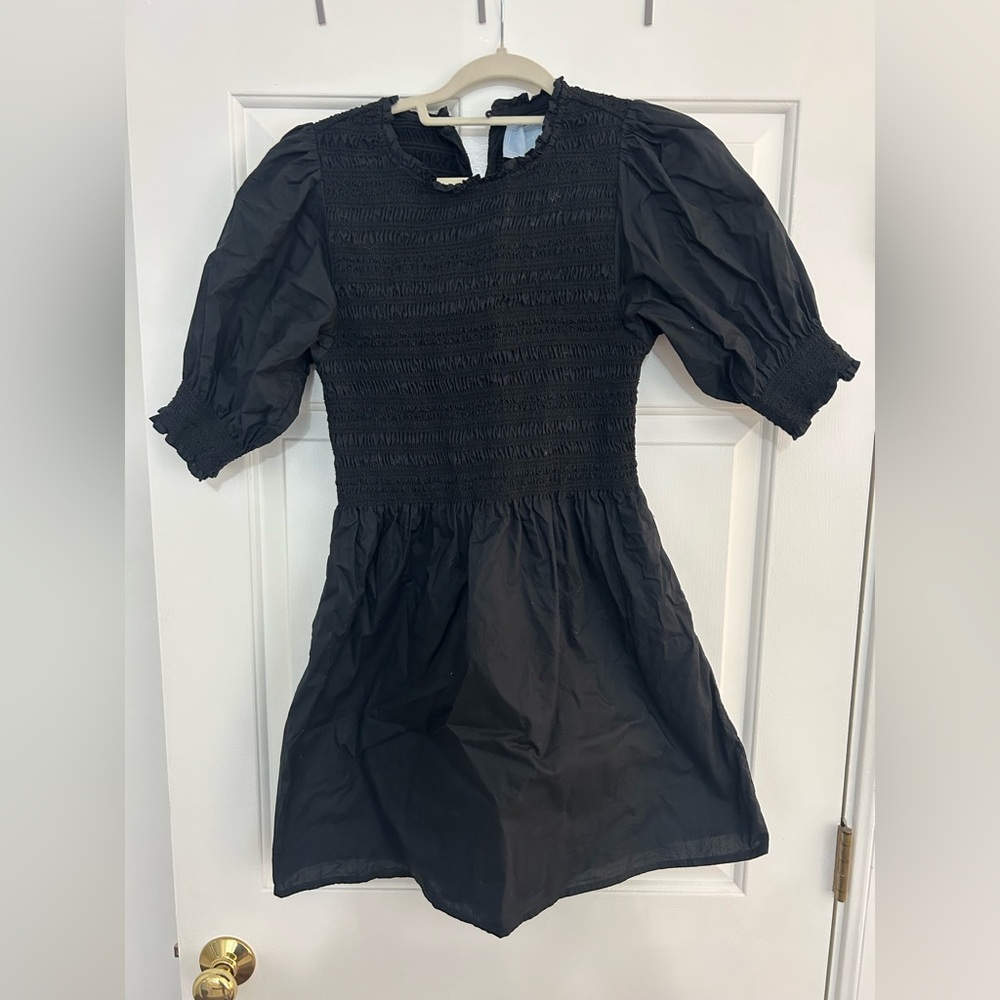 Hill House Black Smocked Nap Dress